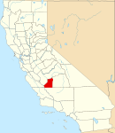 Map of California highlighting Kings County